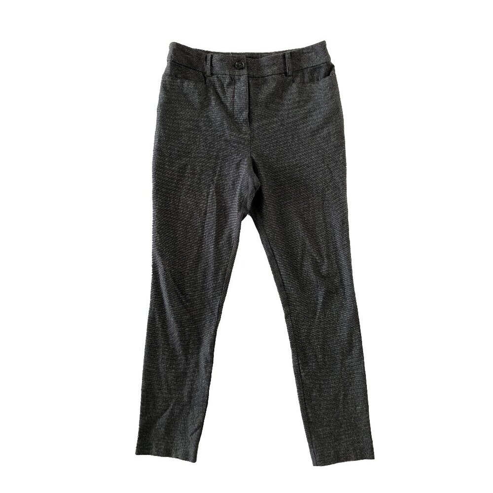 LOFT Womens Womens Size 0 Black Grey Julie Trouser Skinny Ankle Dress Pants